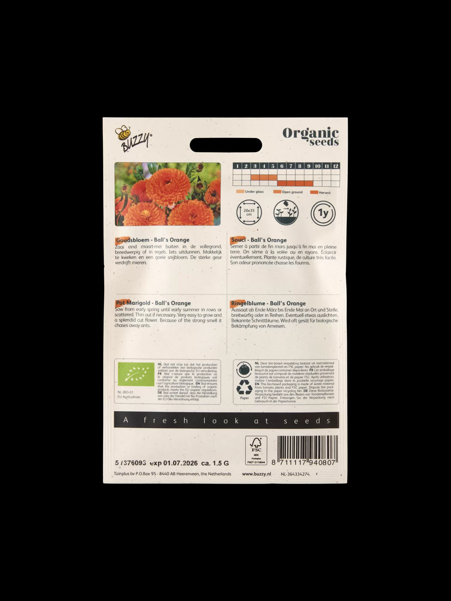 Søstrene Grene Buzzy® økologiske Ball's Orange Morgenfruefrø Multi Sale