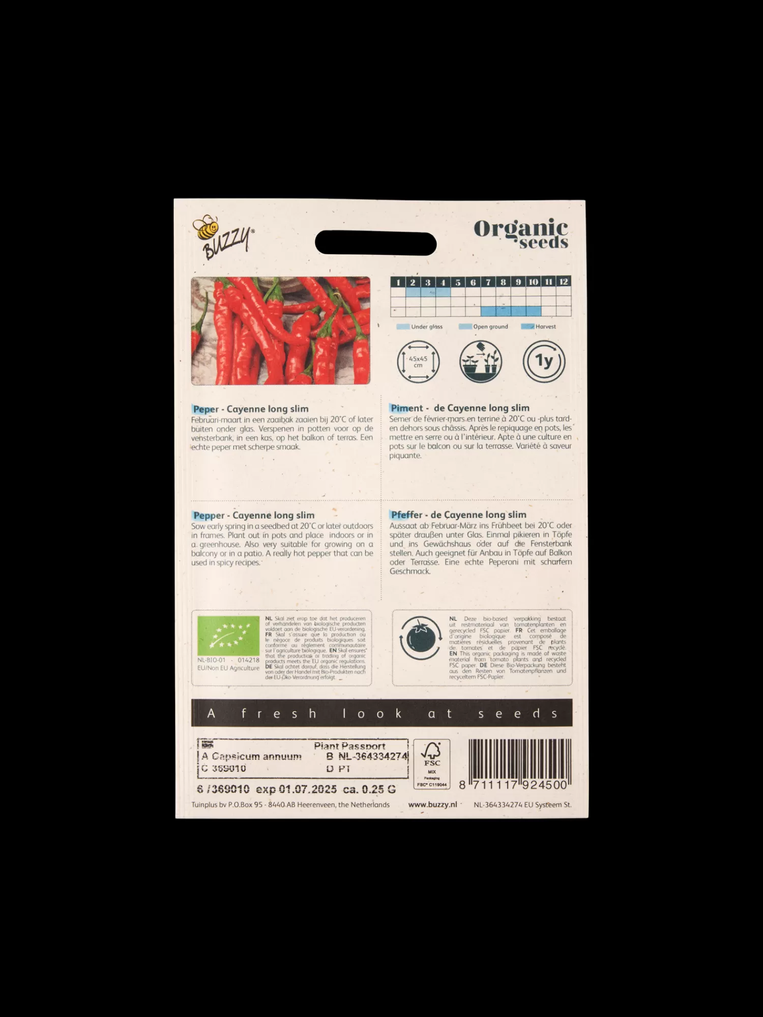 Søstrene Grene Buzzy® økologiske Chilipeberfrø Cayenne Long Slim Multi Shop