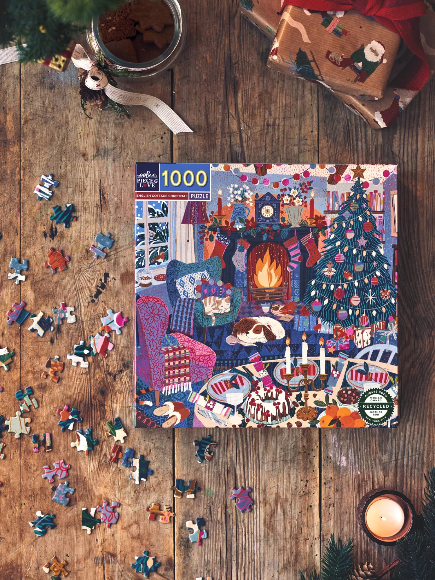 Søstrene Grene English Cottage Christmas-puslespil 1000 Brikker Multi Fashion
