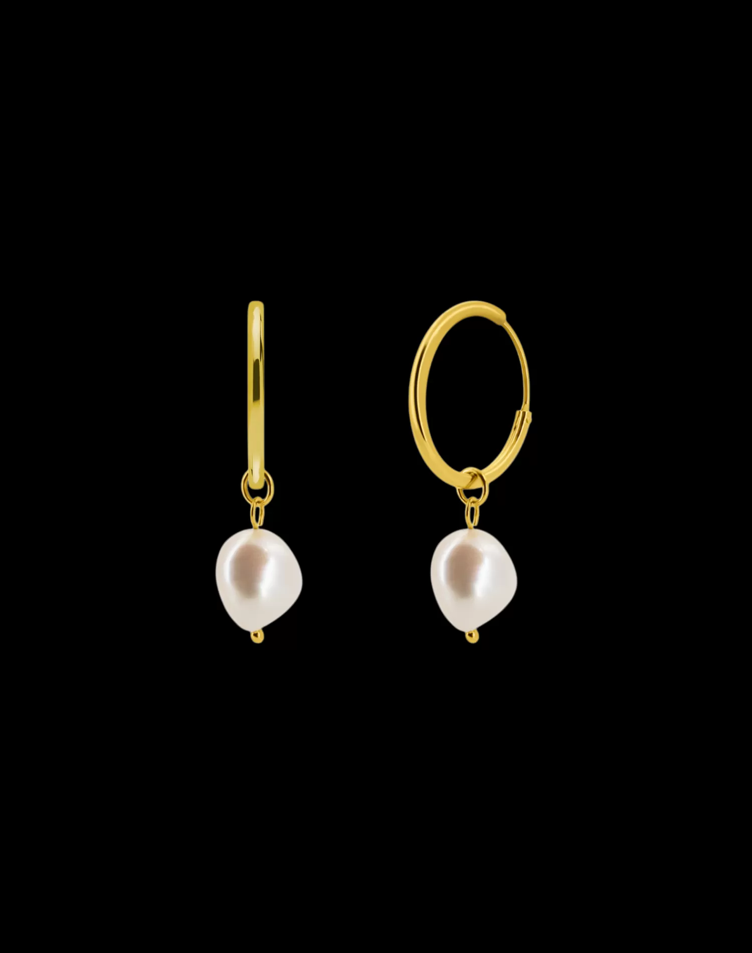 Søstrene Grene Pearl Drop Hoops Gold Cheap