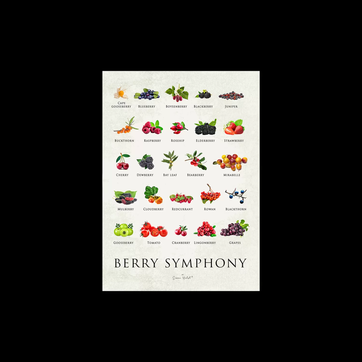 Søstrene Grene Plakat Berry Symphony 50 X 70 Multi Cheap