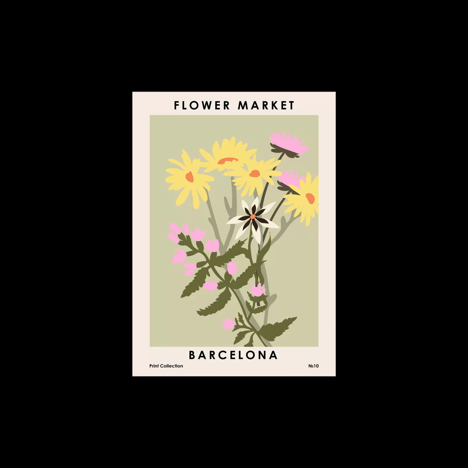 Søstrene Grene Plakat Flower Market Barcelona 50 X 70 Lemon Best Sale