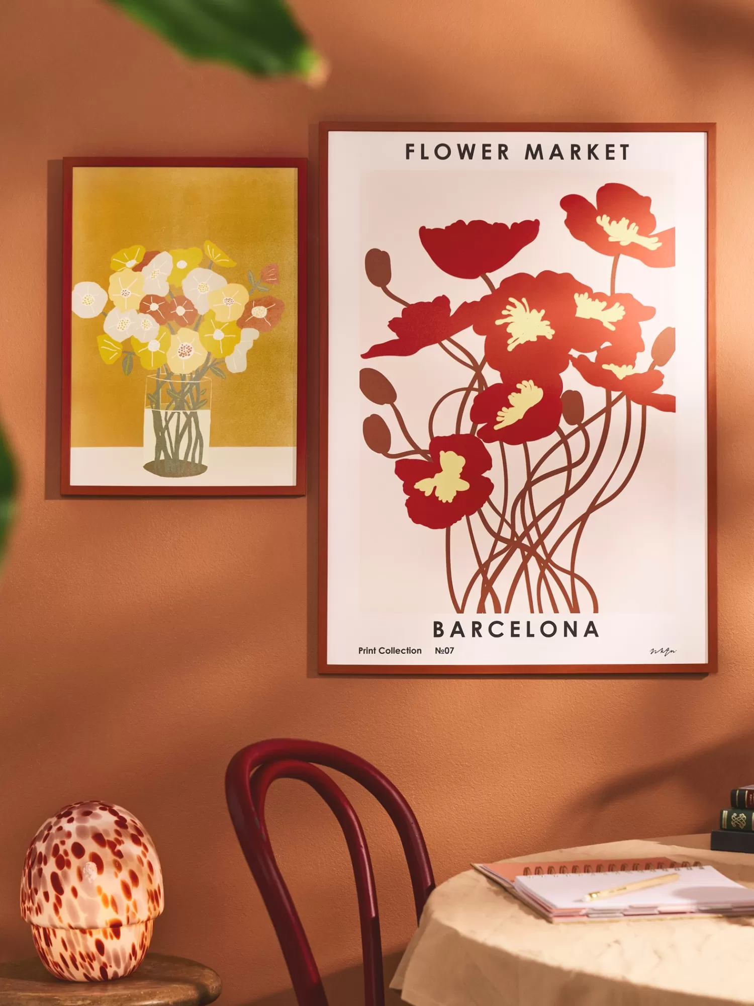 Søstrene Grene Plakat Flower Market Barcelona 50 X 70 Terracotta Best