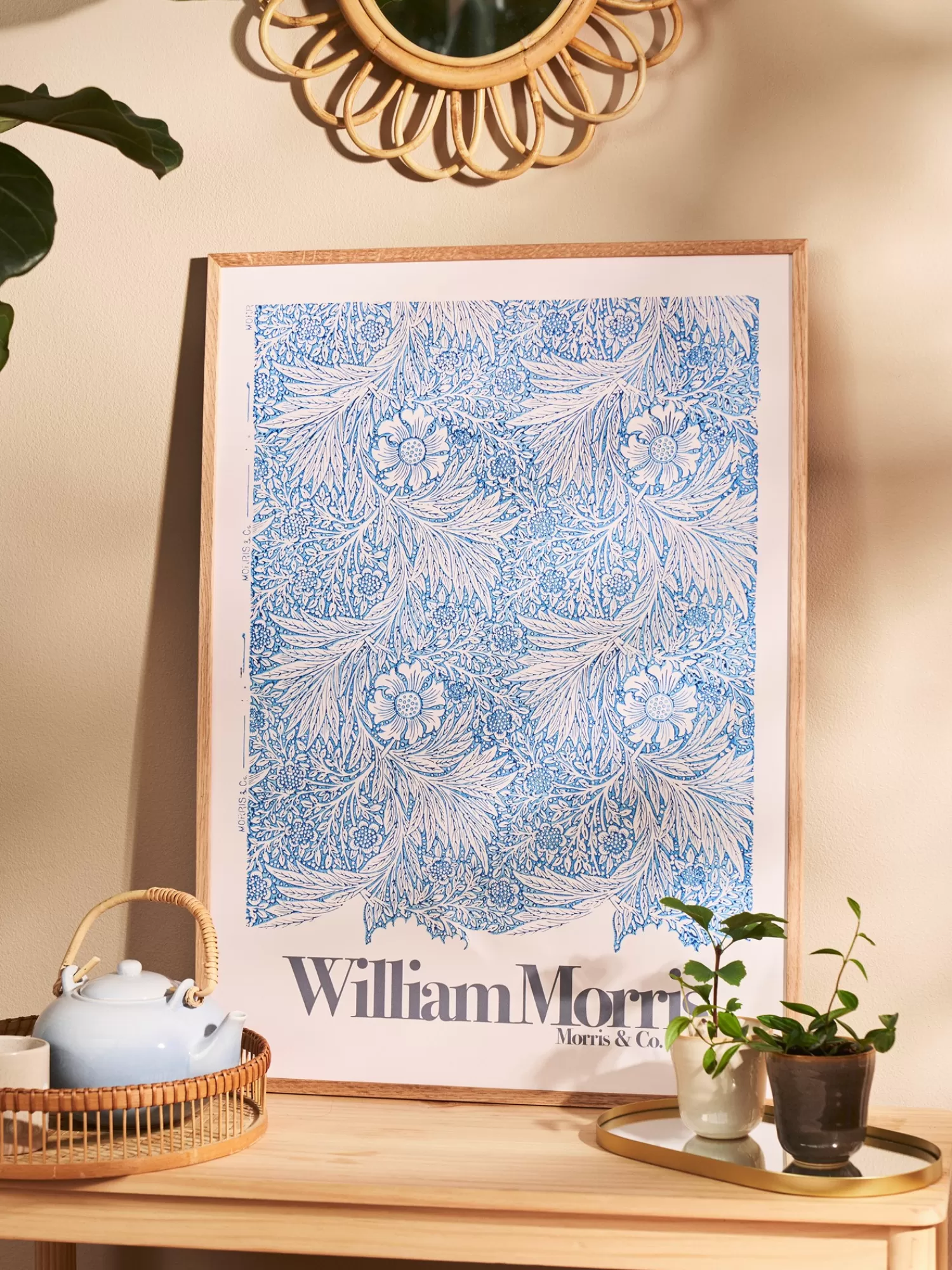 Søstrene Grene Plakat Marigold 50 X 70 Milky Blue Fashion