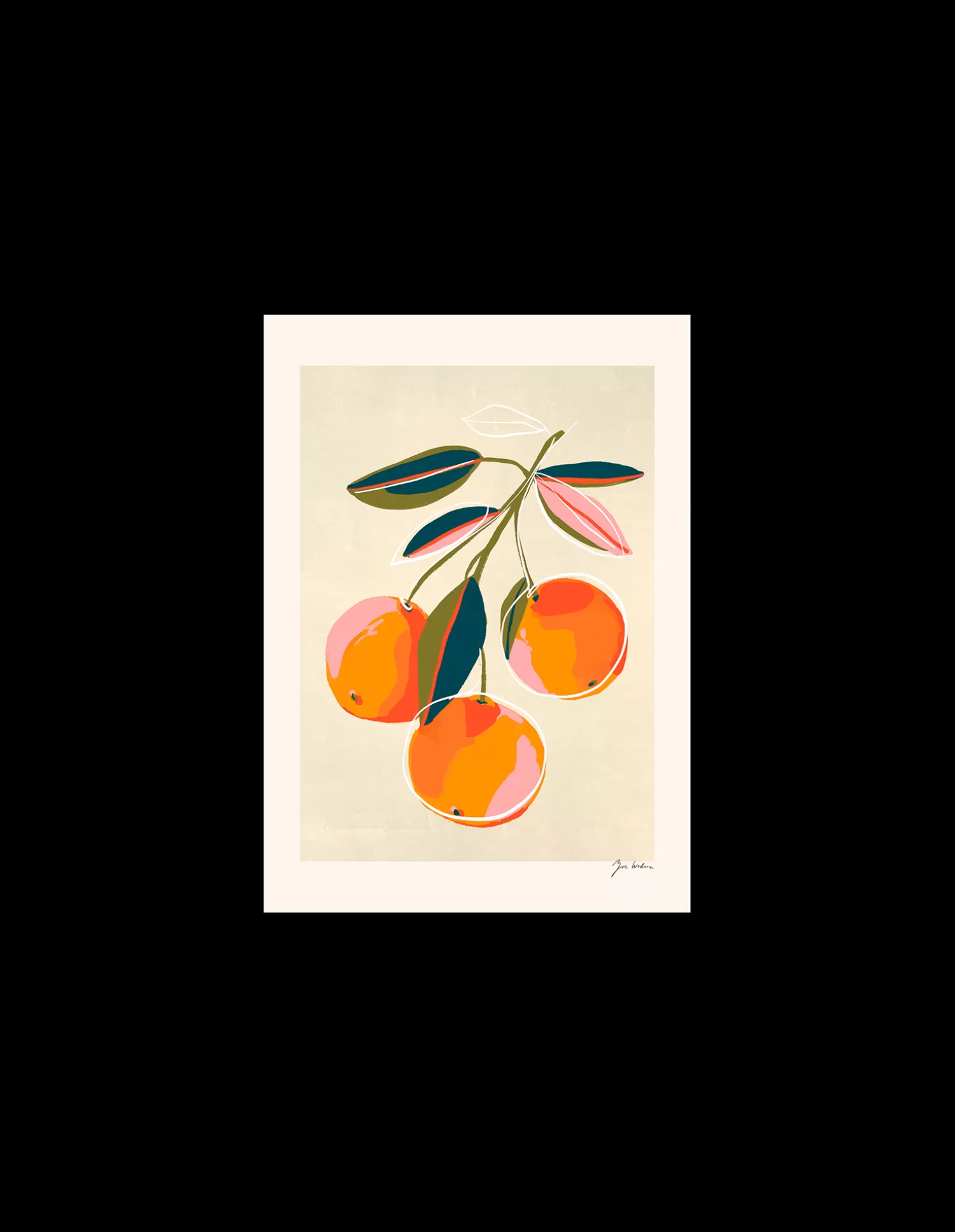 Søstrene Grene Plakat Oranges A4 Peach Flash Sale