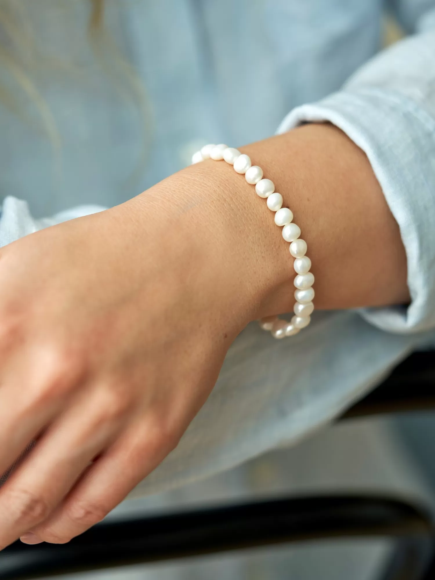 Søstrene Grene Timeless Pearl-armbånd White Discount