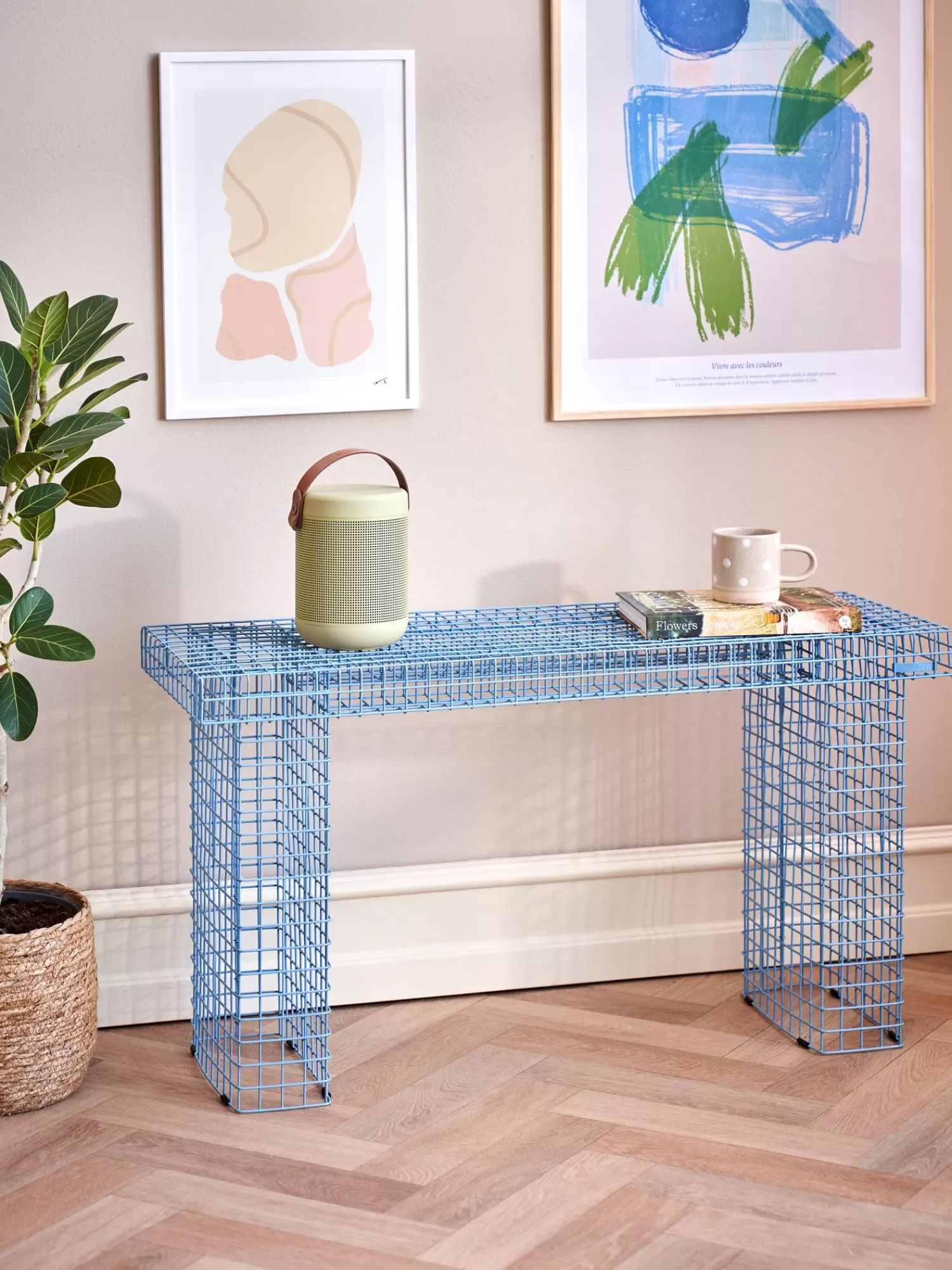 Søstrene Grene WIRE BENCH Bænk Smokey Blue Shop