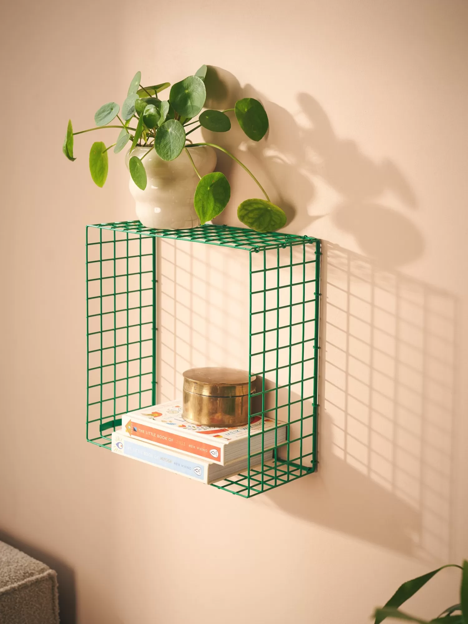 Søstrene Grene WIRE SQUARE Hylde Green Cheap