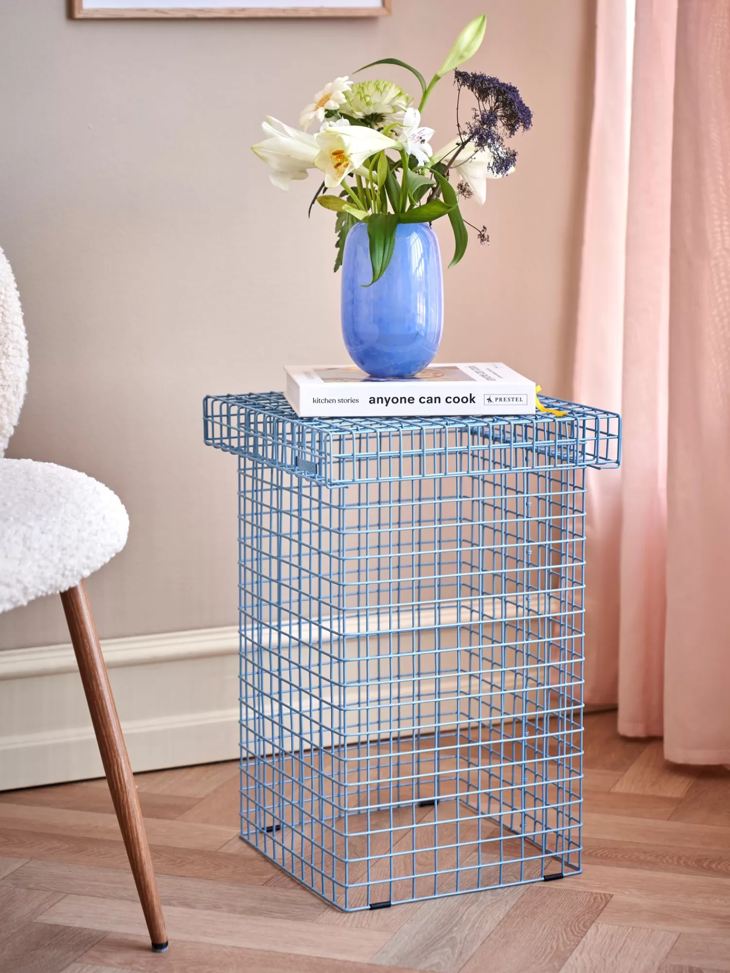 Søstrene Grene WIRE STOOL Stol Smokey Blue Outlet